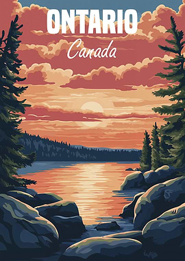 Ontario Sunset Landscape Poster