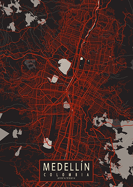 Medellin City Map Colombia Vector