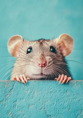 Cute Rat Peeking Over Edge