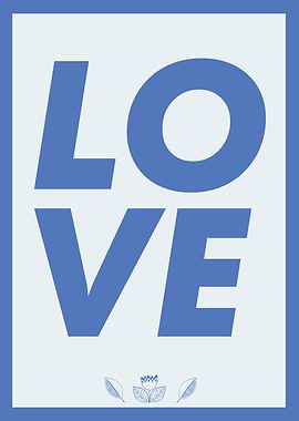 Blue Love Typography
