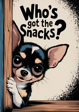 Peeking Chihuahua Illustration