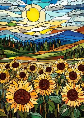 Stained Glass Sunflower