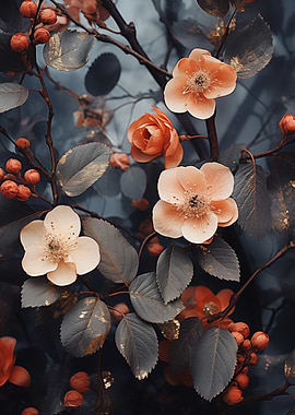 Tender flowers and berries