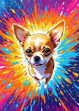 Chihuahua in a Colorful Burst