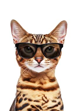 Cool Bengal Cat in Sunglasses