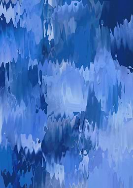 Abstract Minimalism Blue Fluid Wave, Modern Design