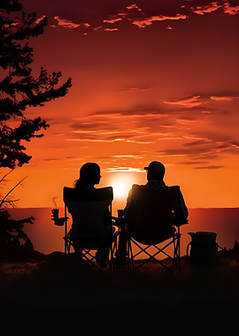 Silhouette Couple Sunset