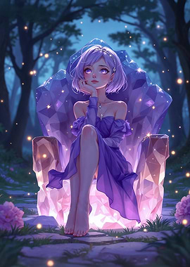 Anime Girl Crystal Throne