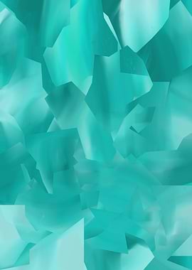 Abstract Teal Fractal Geometric Modern Art