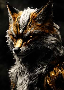 Golden Fox Portrait Animal