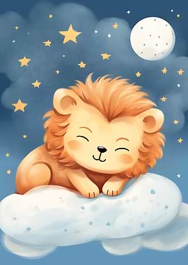 Sleepy Lion on Cloud