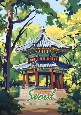 Seoul Pagoda Illustration