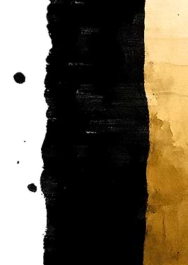 White, Black and Gold Abstract Art