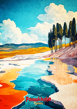 Pamukkale Art Poster