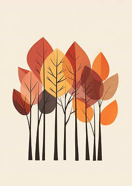 Autumn Trees Abstract Art