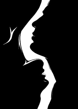 Silhouette of Two Faces