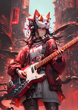 Red Echo Anime Guitarist