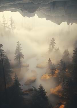 Misty Forest River