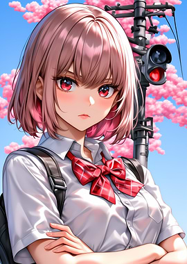 Anime Girl with Pink Hair