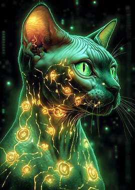 Cybernetic Sphynx Cat Animal