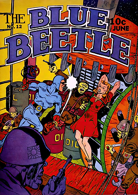 The Blue Beetle Vintage Comic Cover