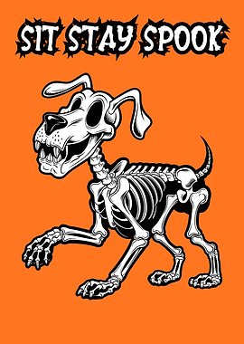 Skeleton Dog Halloween Design