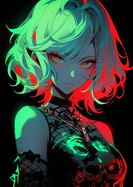 Anime Girl with Green Hair