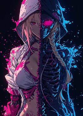 Anime Girl Skeleton Split