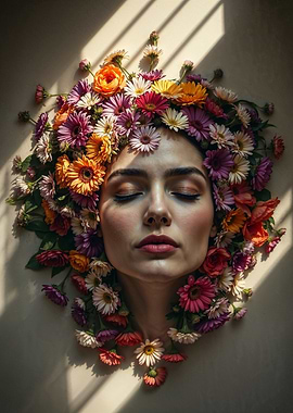 Awakened by Flowers | Nature’s Embrace| Floral Portrait