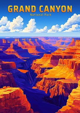 Grand Canyon National Park Vintage Travel Poster