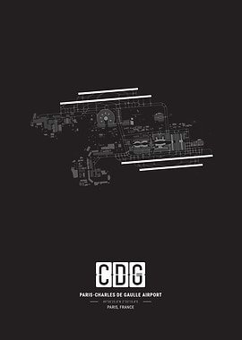 Charles de Gaulle Airport Map Print