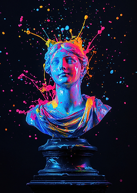 Neon Splash Statue
