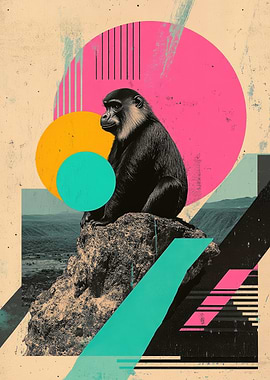 Gorilla in Geometric Landscape