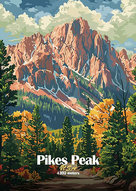 Pikes Peak Mountain Landscape