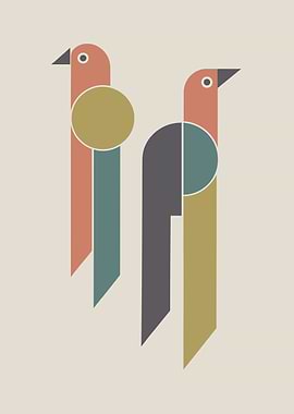 Geometric Bird Art Print