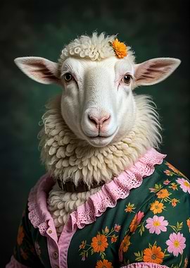 Sheep in Floral Dress