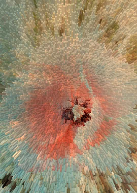 Vintage abstract Pixelart Poppy