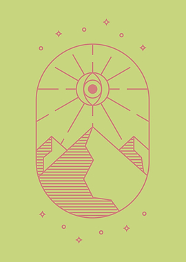 All-Seeing Eye Mountain Green Pastel