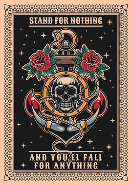 Skull Anchor Tattoo Design