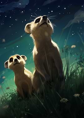 Meerkats in the Night Sky
