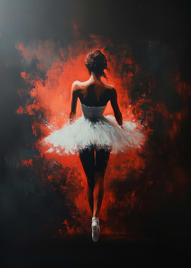 Ballet Dancer in Red | Ballet Passion in Shadows