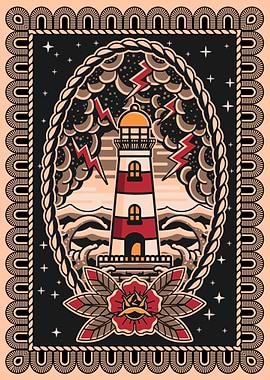 Lighthouse Tattoo Flash