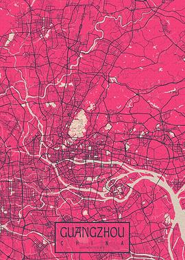 Guangzhou City Map China Blossom