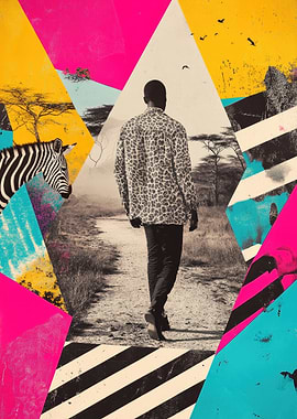 Man Walking Away in African Landscape