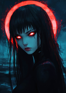 Red-Eyed Anime Girl