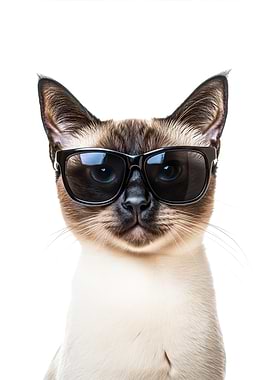 Cool Siamese Cat in Sunglasses