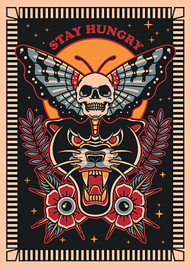 Panther Skull Tattoo Art