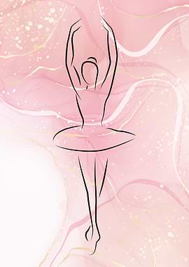 Ballet Dancer Line Art