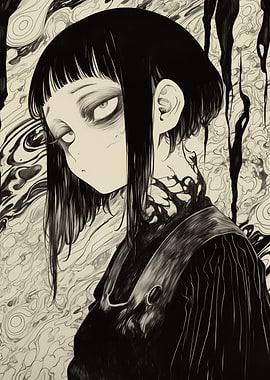 Dark Anime Girl Portrait