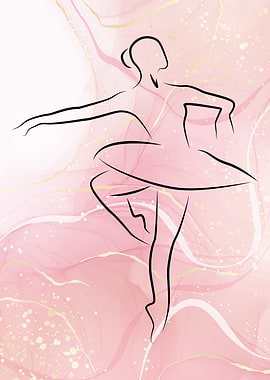 Ballet Dancer Line Art